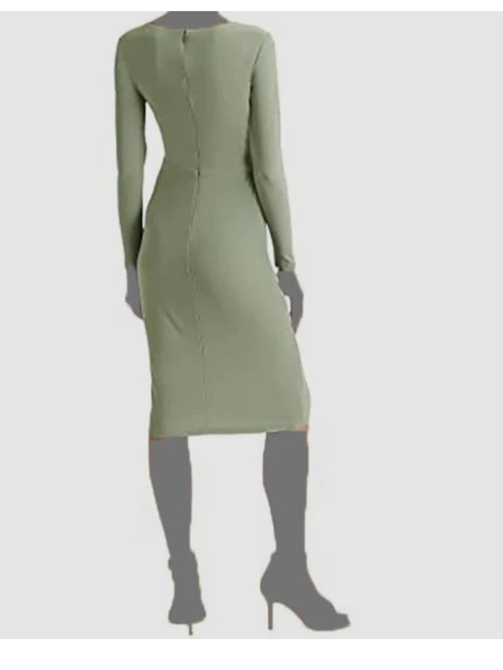 Lauren Ralph Lauren Dusty Sage Long Sleeve faux Wrap Midi Dress wome. 2 event